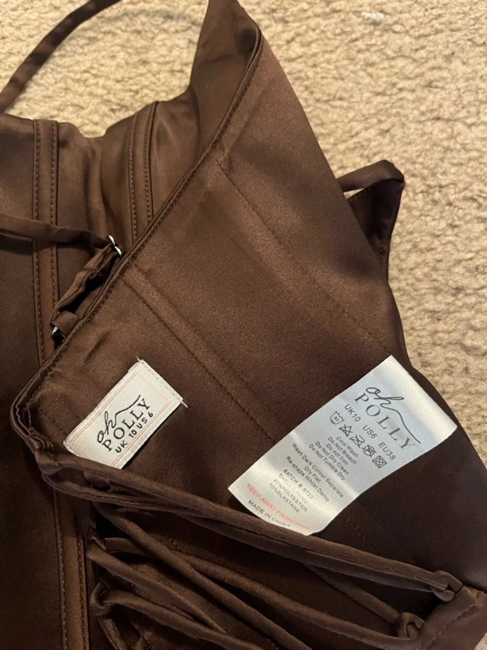 Brown Satin Corset Top - Picture 5 of 5